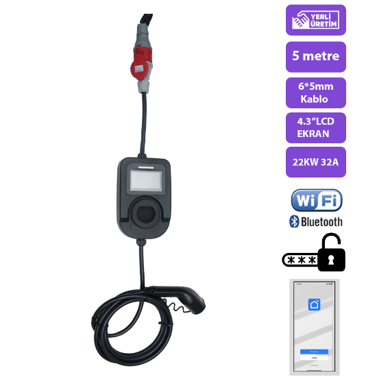 QSR-22KW  / 32A / Duvara Sabit Şarj Cihazı resmi
