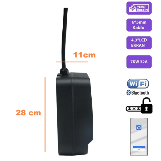 QSR-7KW / 32A Portatif Şarj Cihazı resmi